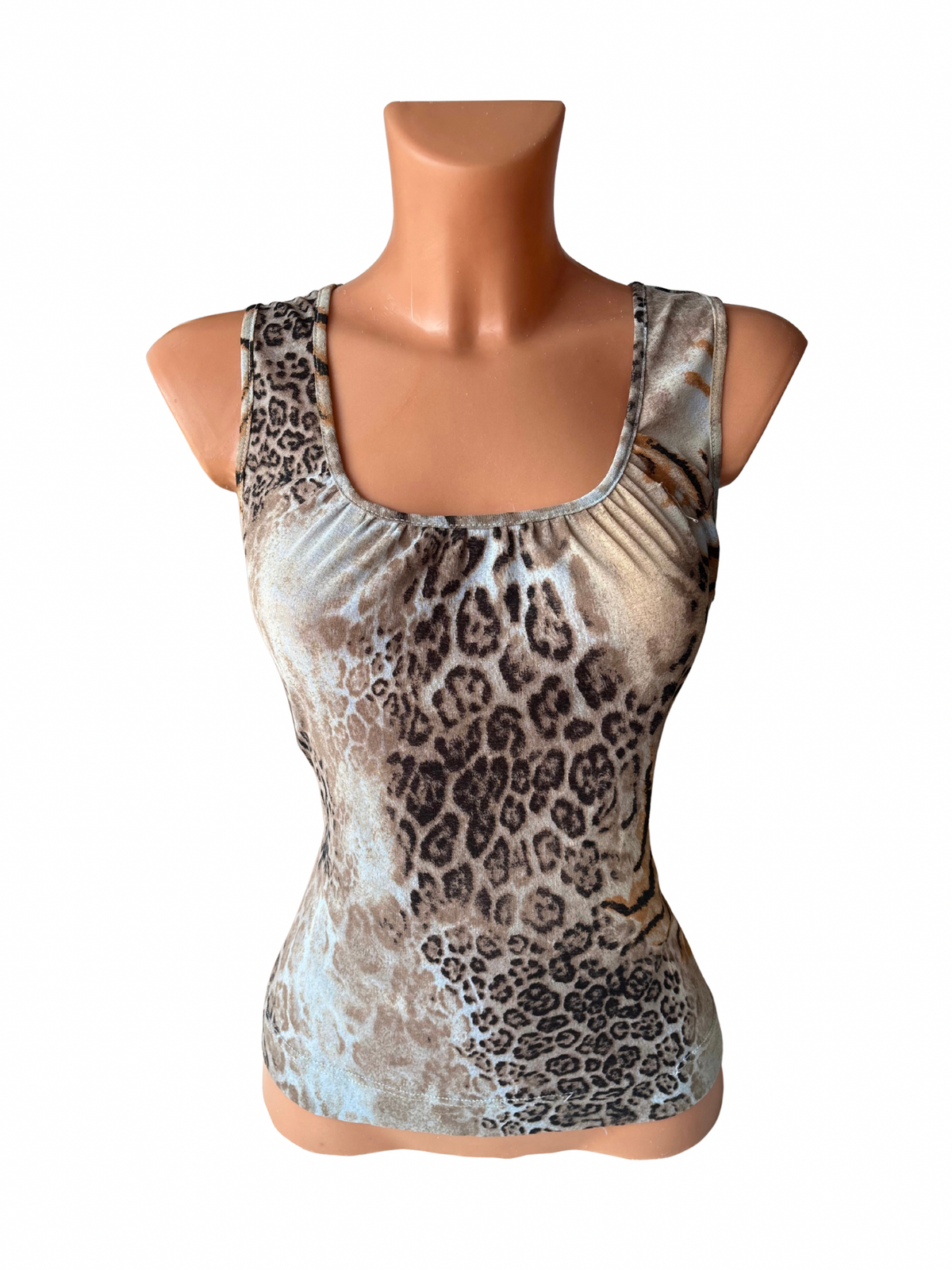 Animal Print Mesh Tank Top