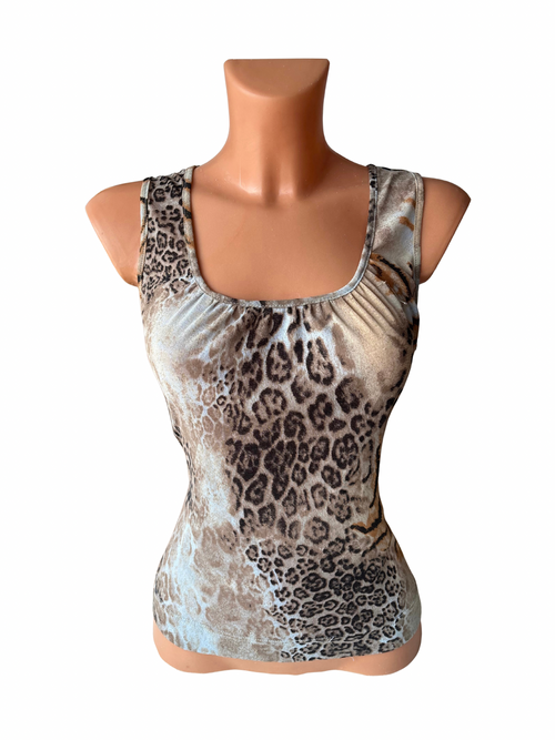 Animal Print Mesh Tank Top