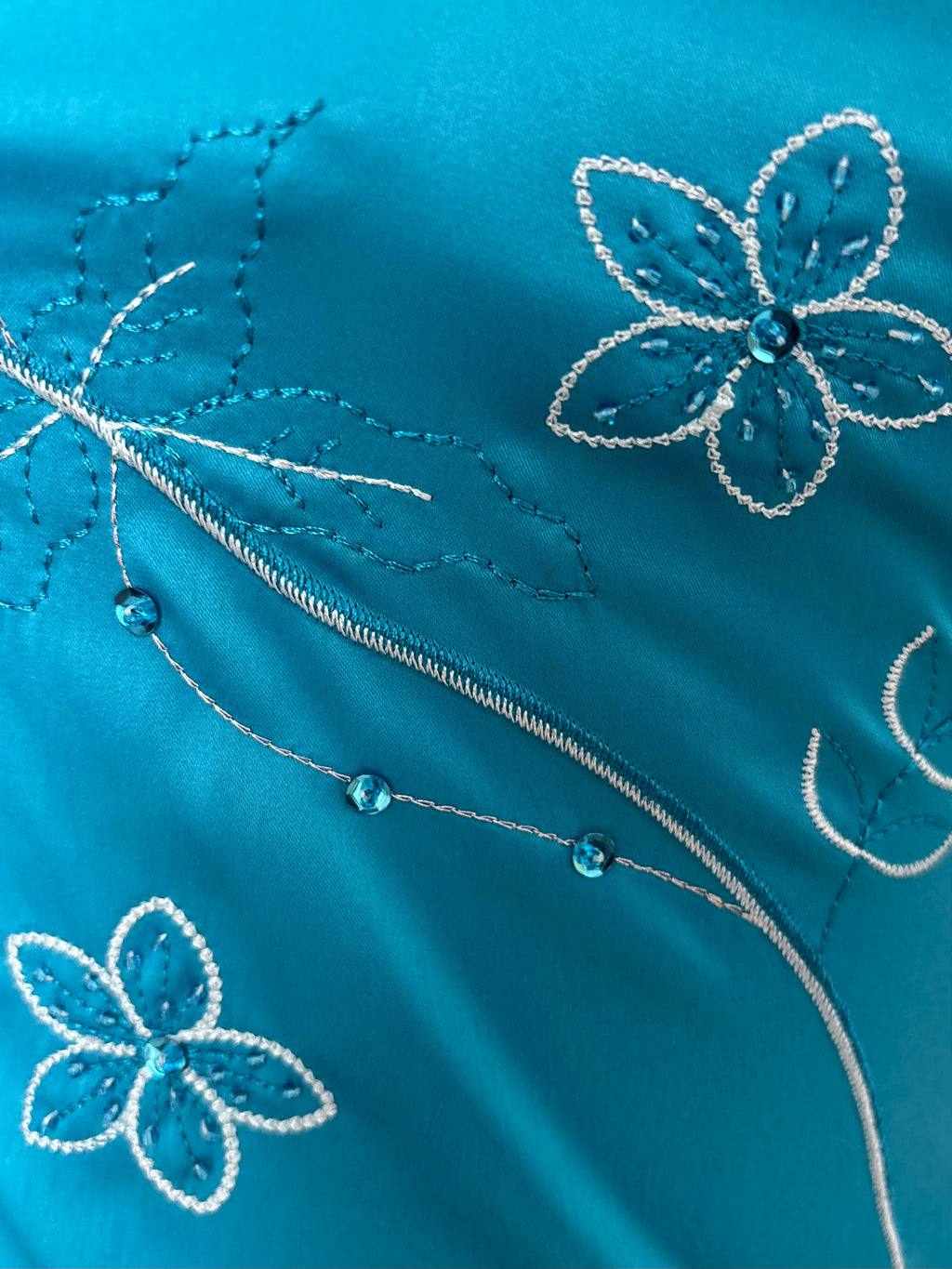 Jane Norman Oriental Turquoise Satin Midi Dress