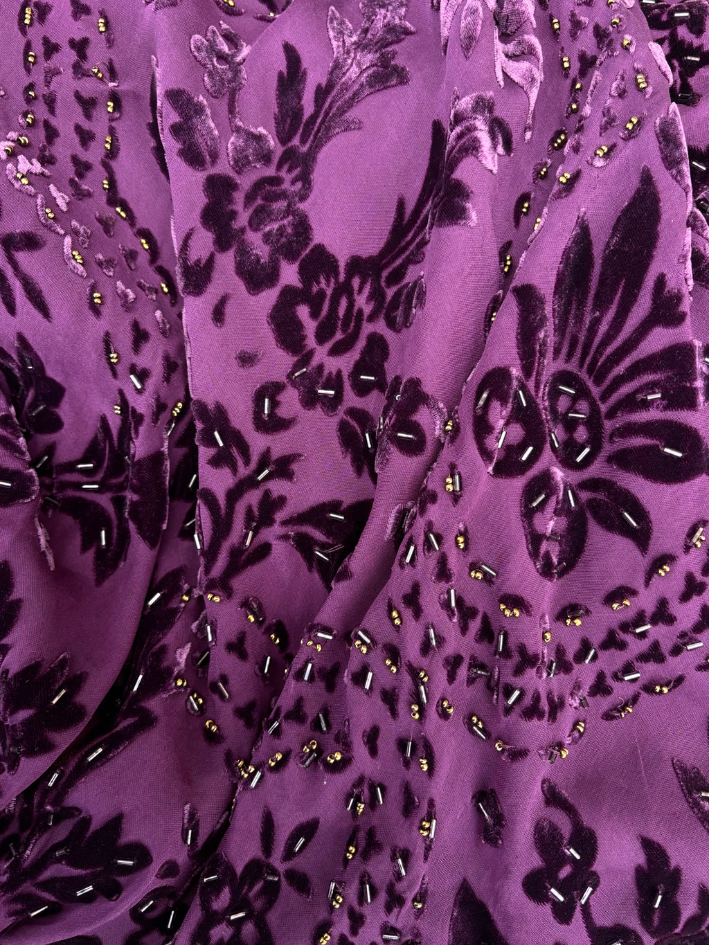 Oriental Arabic Style Hand-Beaded Silk Dress