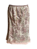 Leopard Lace Print Floral Sequin Midi Skirt