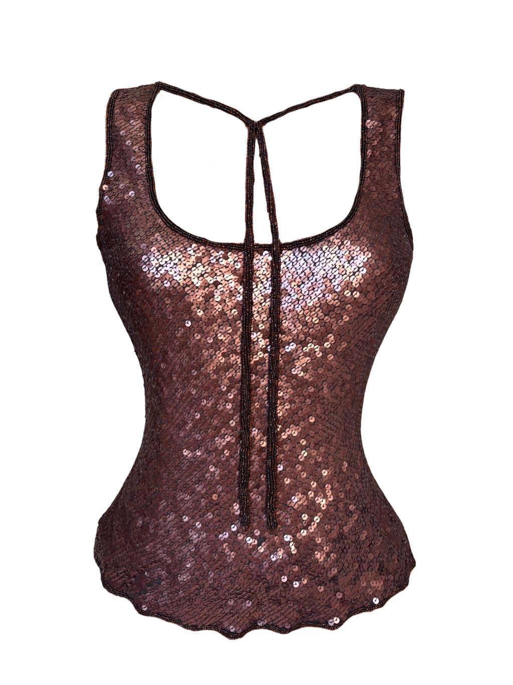 Silk Sequined Multi Way Tie Top