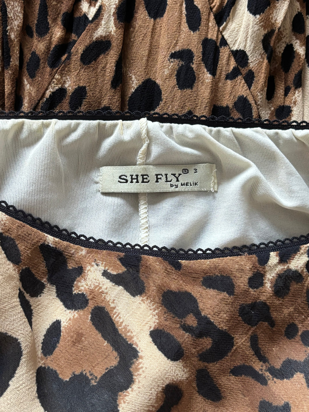 Leopard Print Hanky Hem Midi Skirt