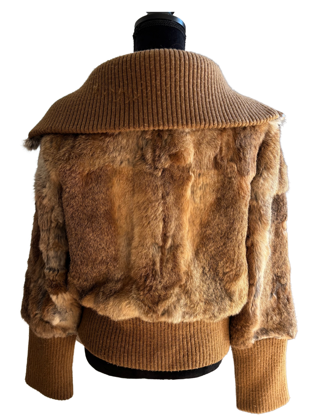 Vintage Fur Zip Up Bomber Jacket