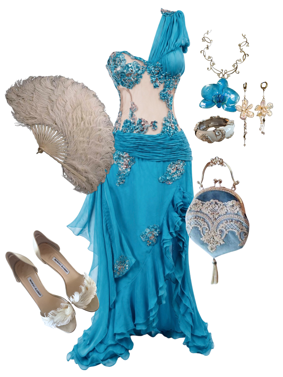 PRE-ORDER Coral Reef Vintage Silk Beaded Dress