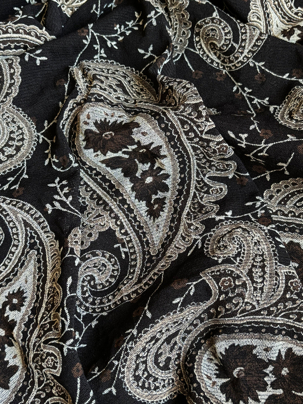 Paisley Flared Sleeves Mesh Blouse