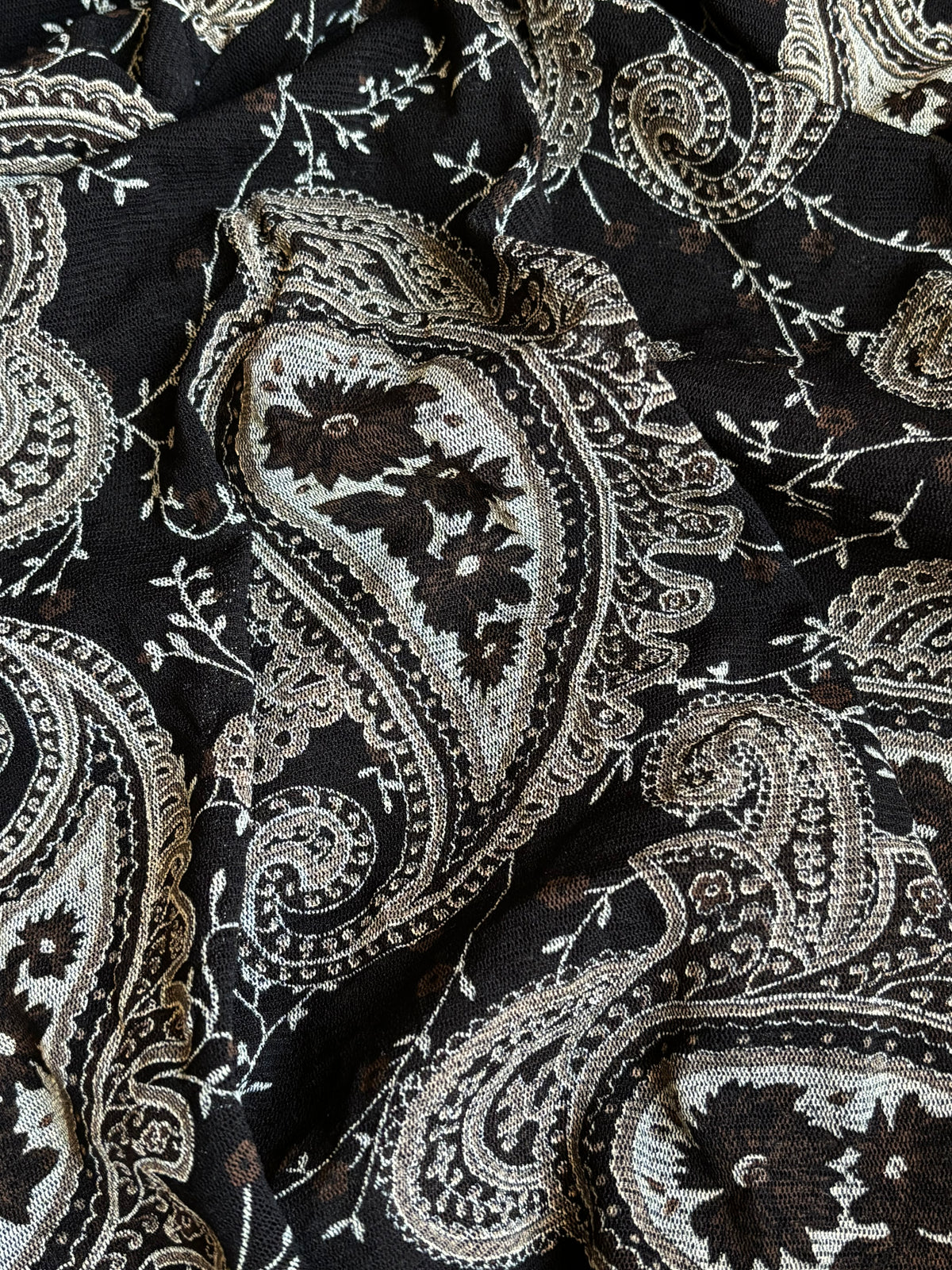 Paisley Flared Sleeves Mesh Blouse