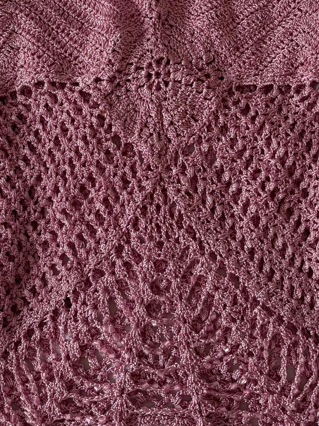 Ethereal Rose Crochet Beaded Cami Top