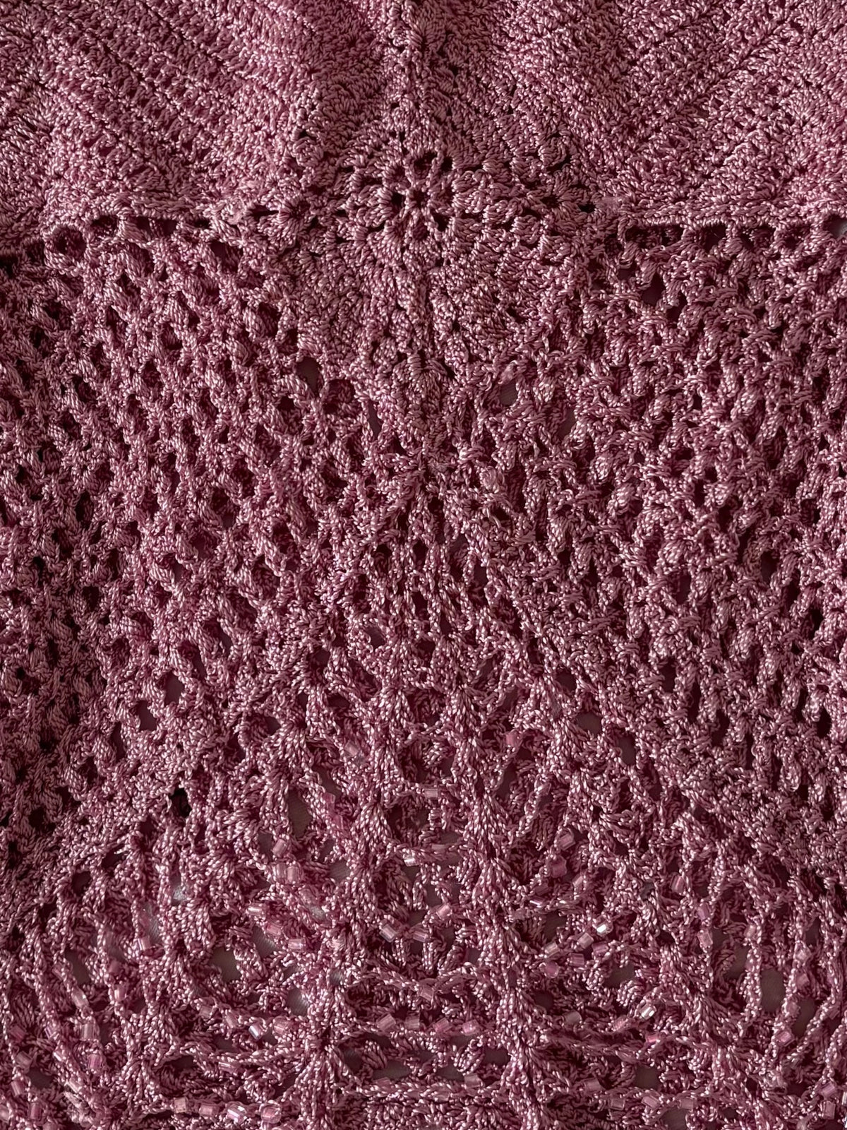 Ethereal Rose Crochet Beaded Cami Top