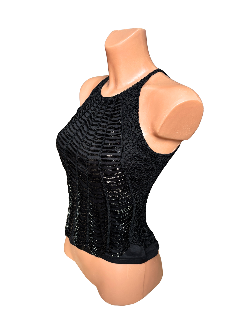 Beaded Sequin Halter Tank Top