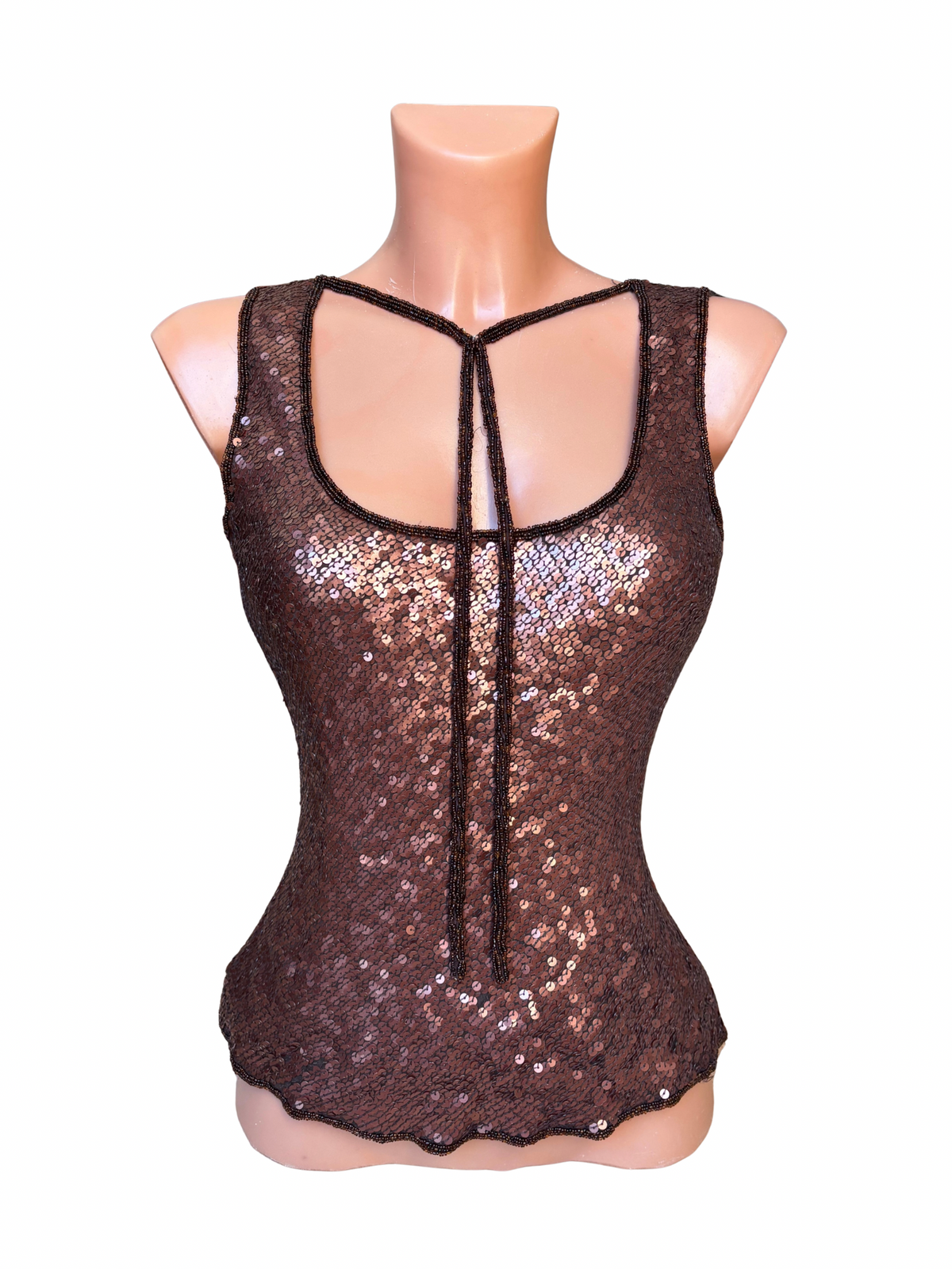 Silk Sequined Multi Way Tie Top