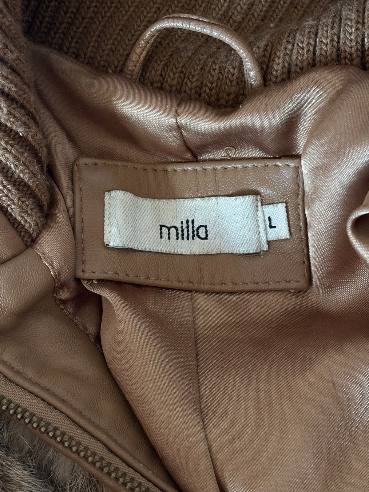 Vintage Fur Zip Up Bomber Jacket
