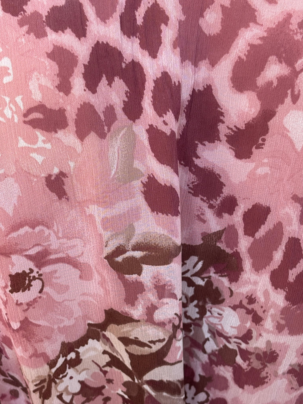 Floral & Leopard Print Button Down Shirt