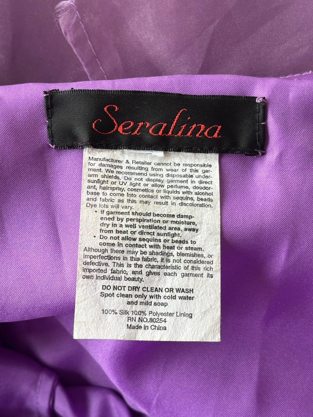 Enchanted Purple Hand-Beaded Vintage Silk Dress