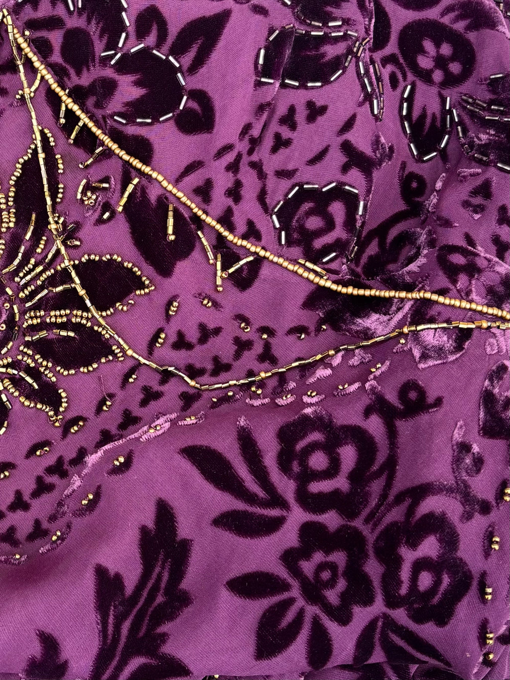 Oriental Arabic Style Hand-Beaded Silk Dress