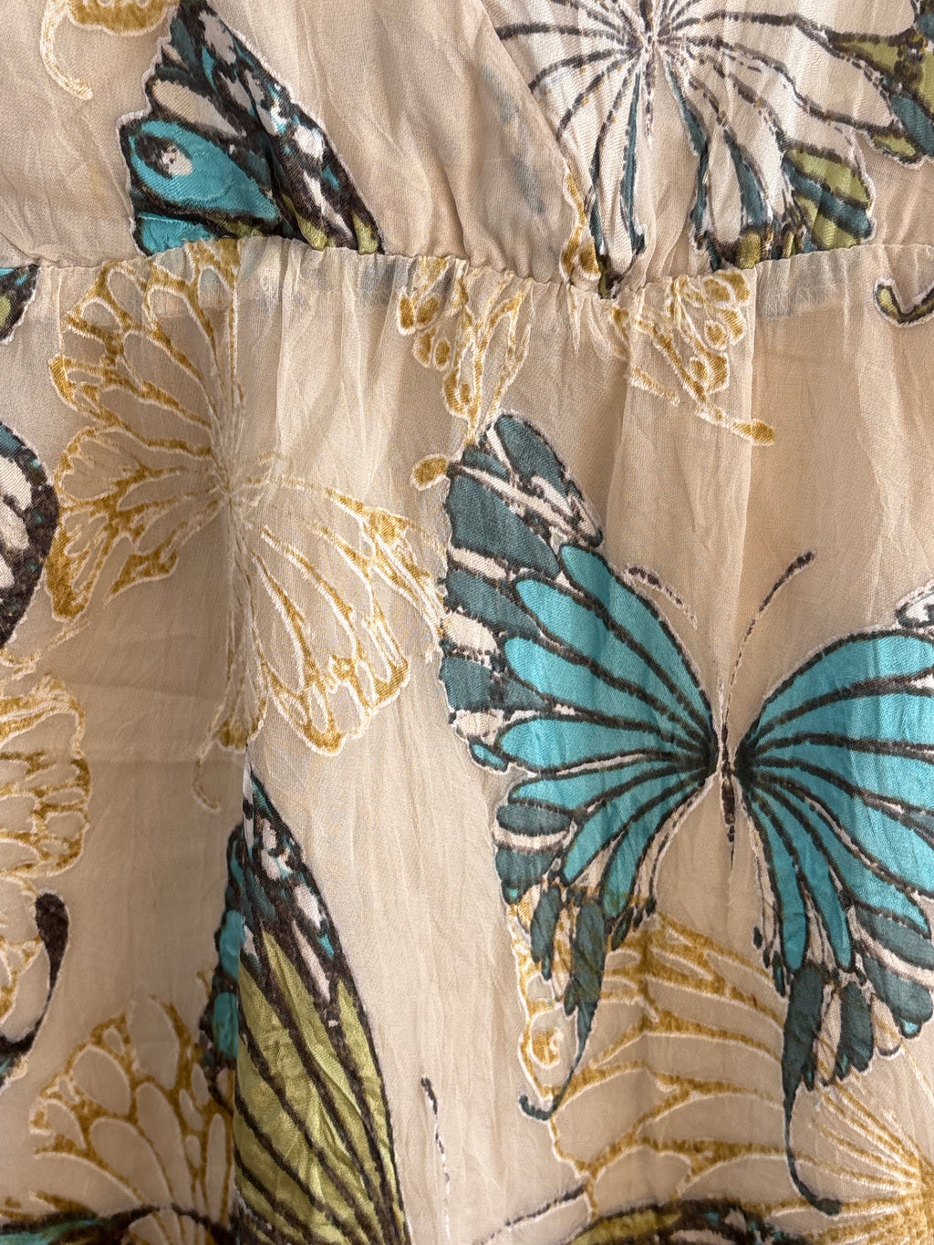 Silk Butterfly Peplum Tank Top