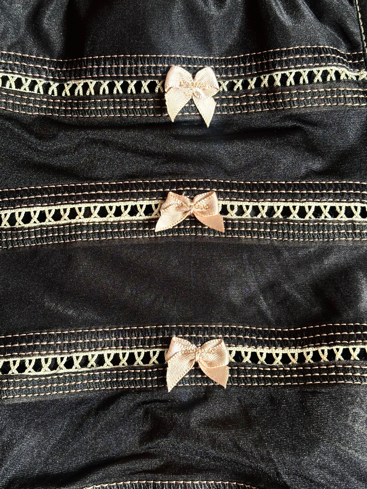 Black Lace Corset Top With Bows