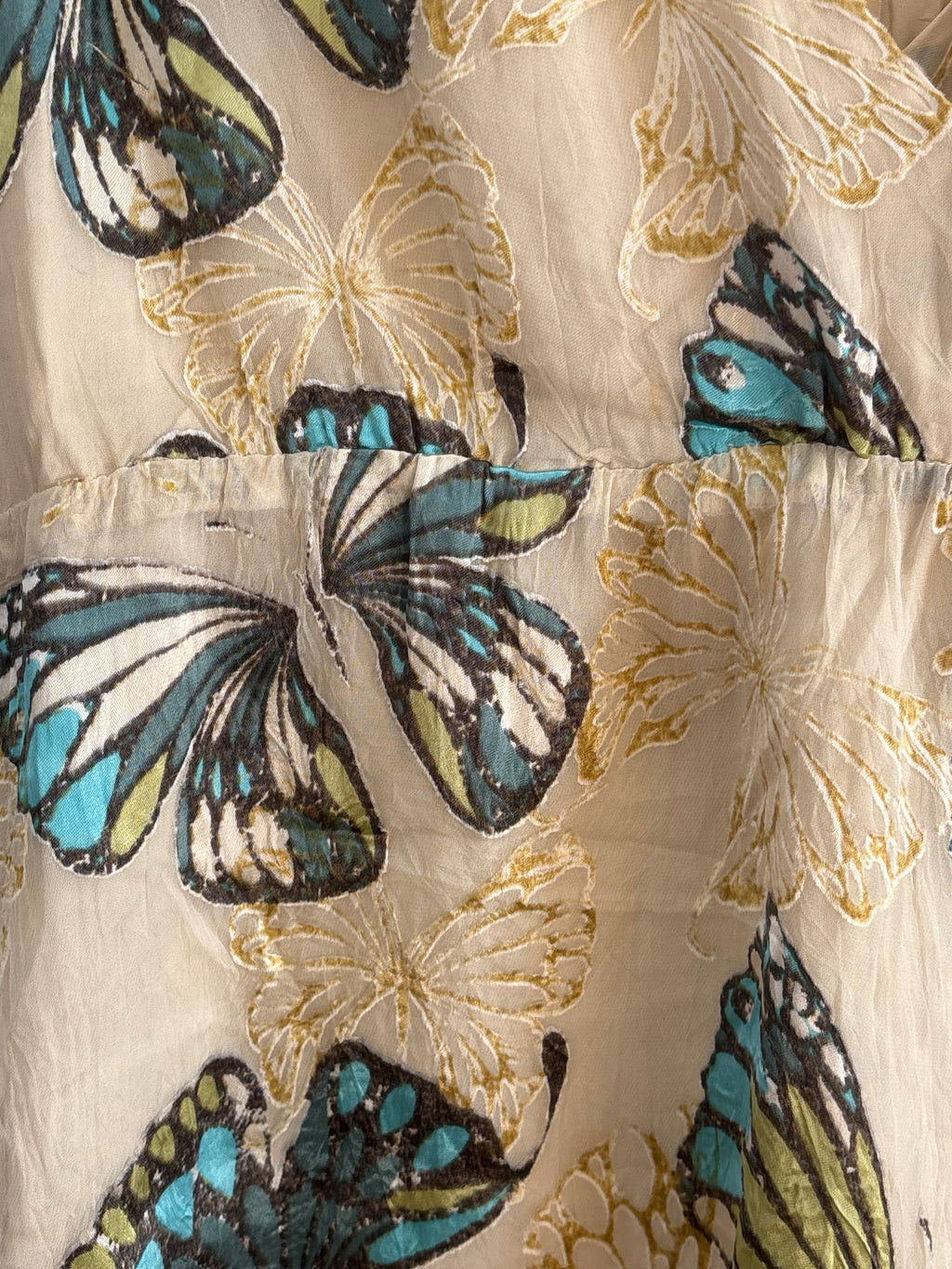 Silk Butterfly Peplum Tank Top