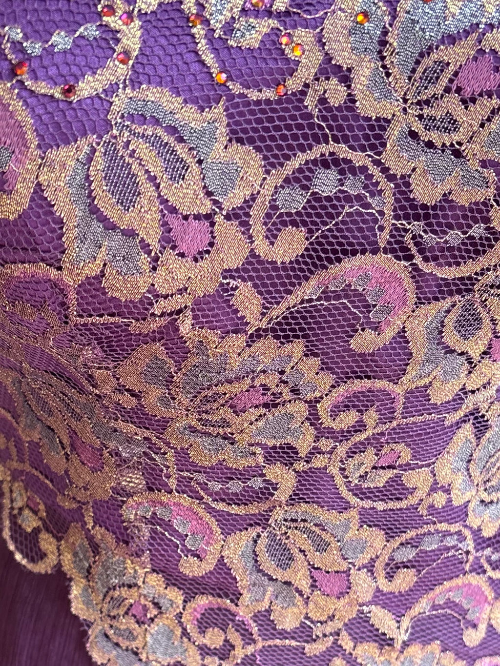 Hand-Beaded Lace Midi Dress
