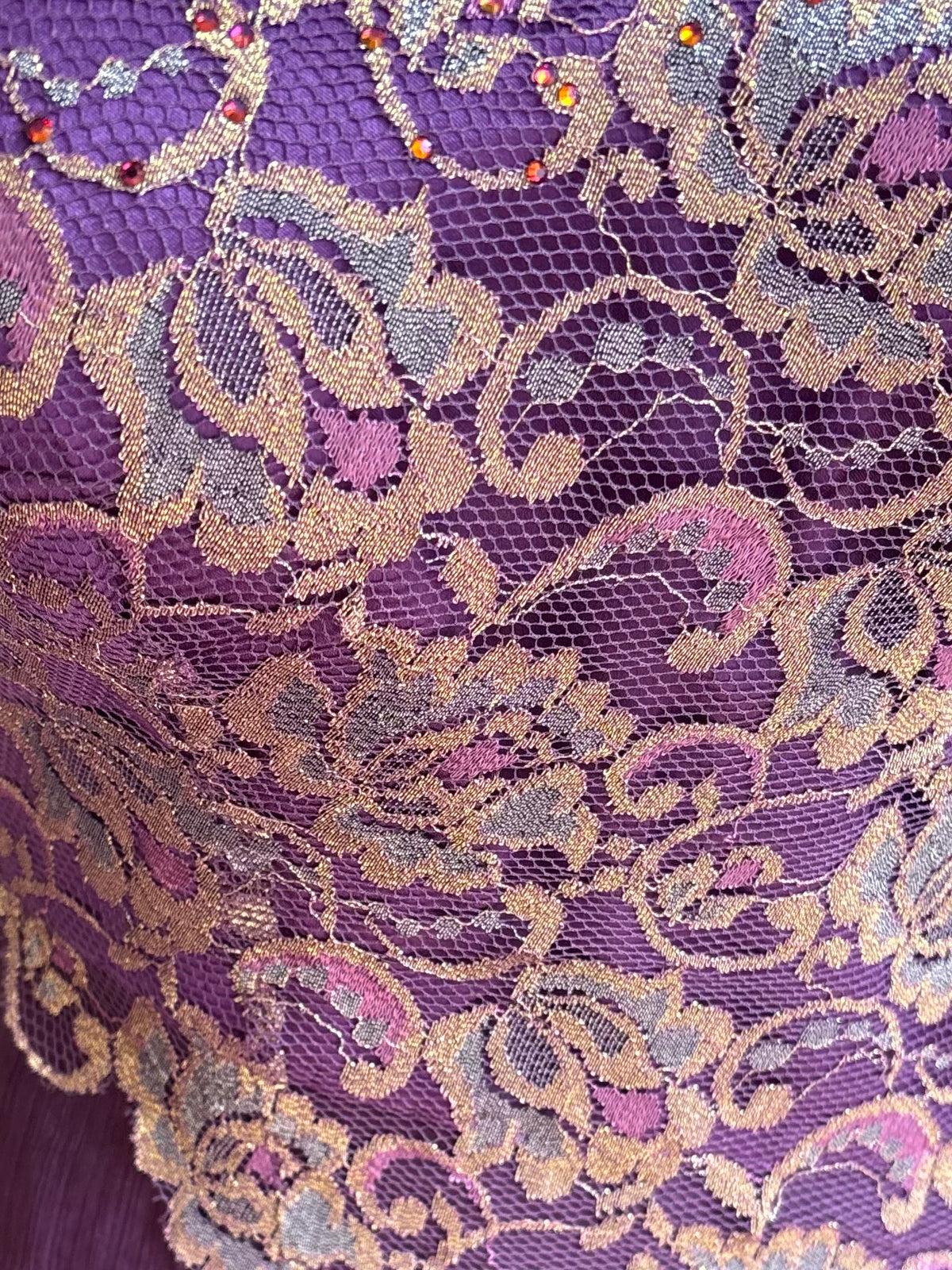 Hand-Beaded Lace Midi Dress