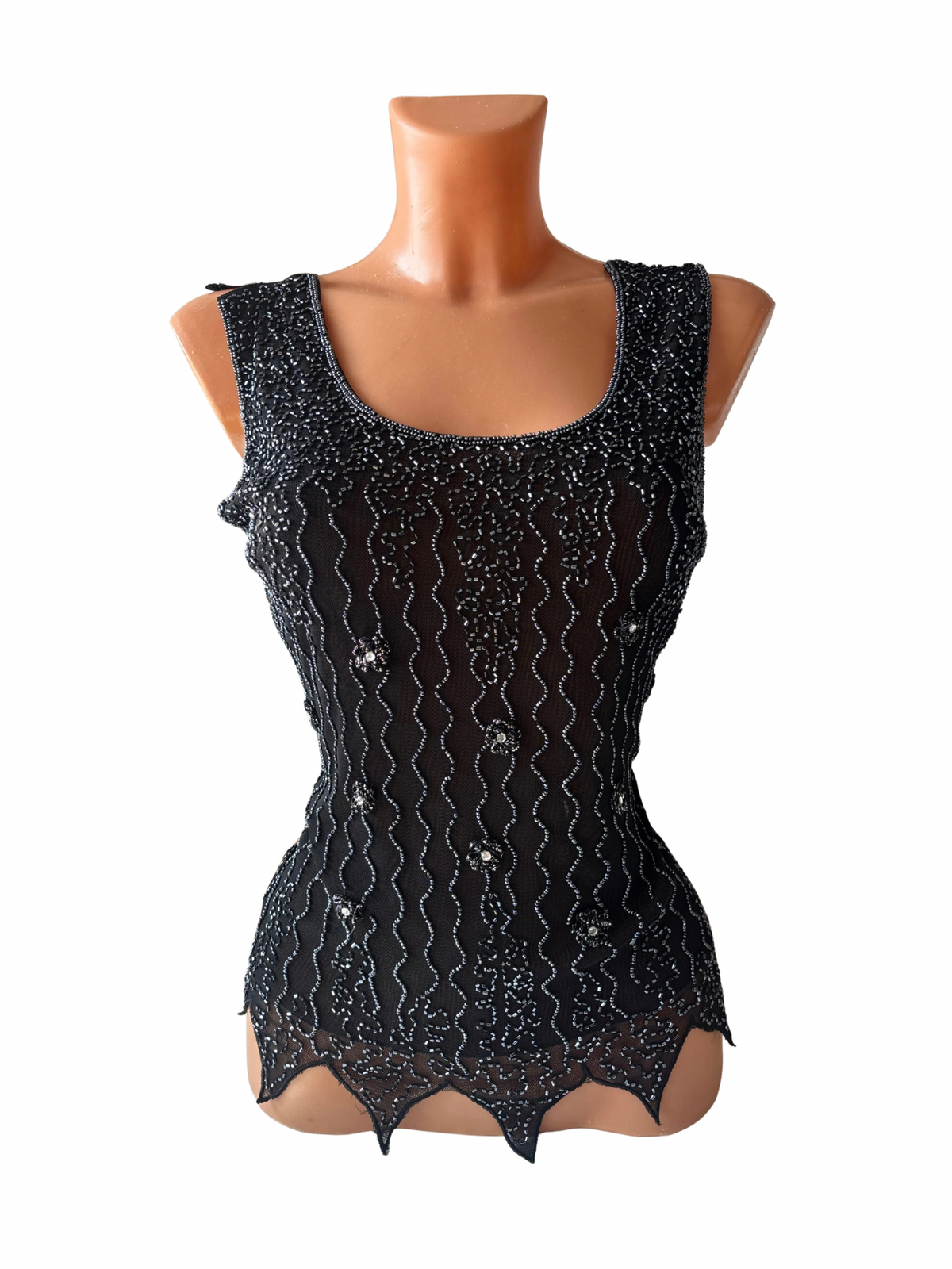 Beaded Floral Tank Top