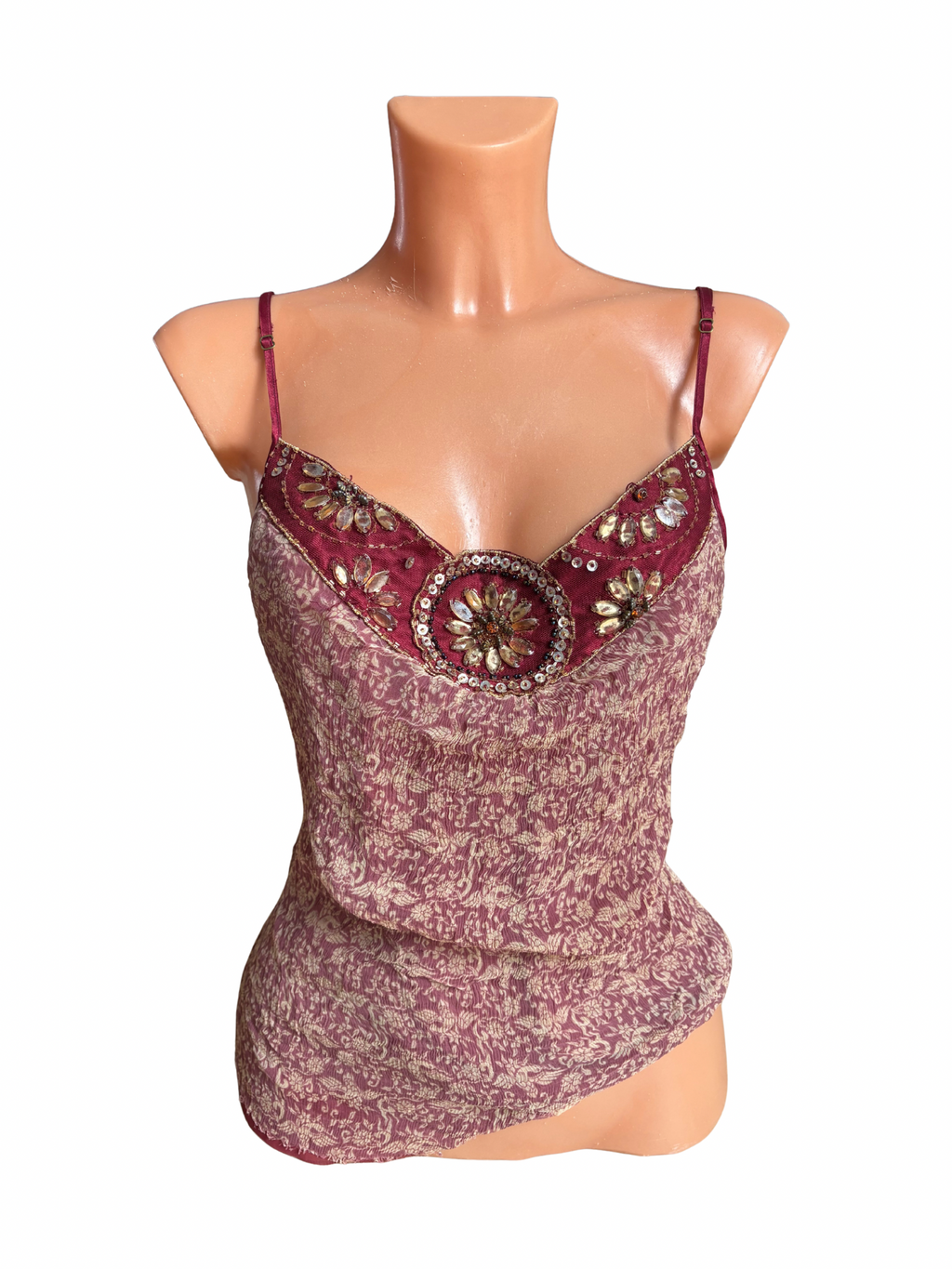 Beaded Floral Cami Top