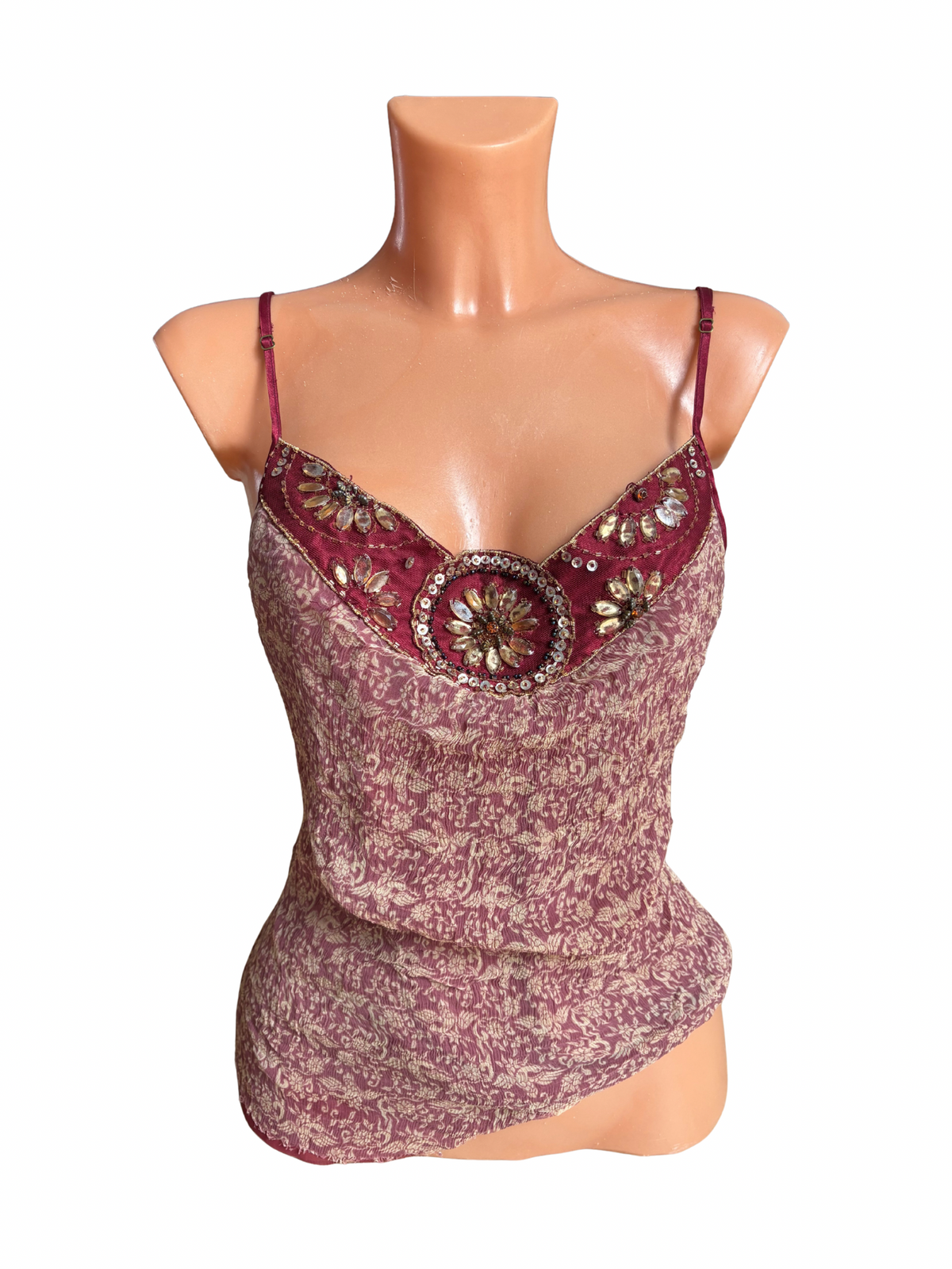 Beaded Floral Cami Top