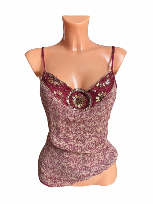 Beaded Floral Cami Top