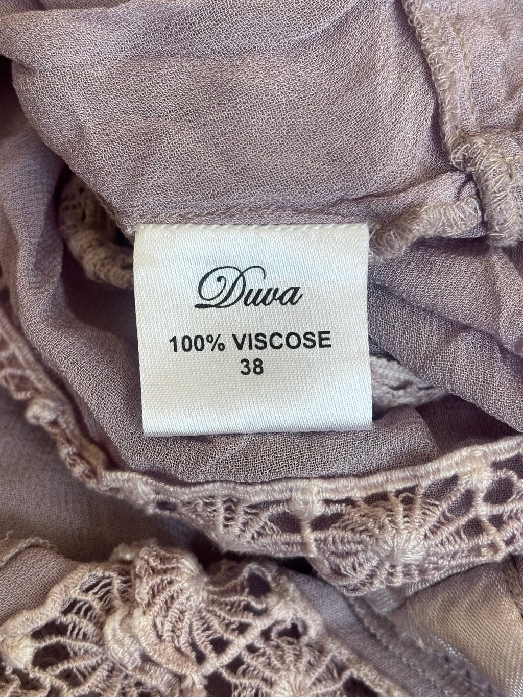 Lilac Lavender Lace Trimed Boho Blouse