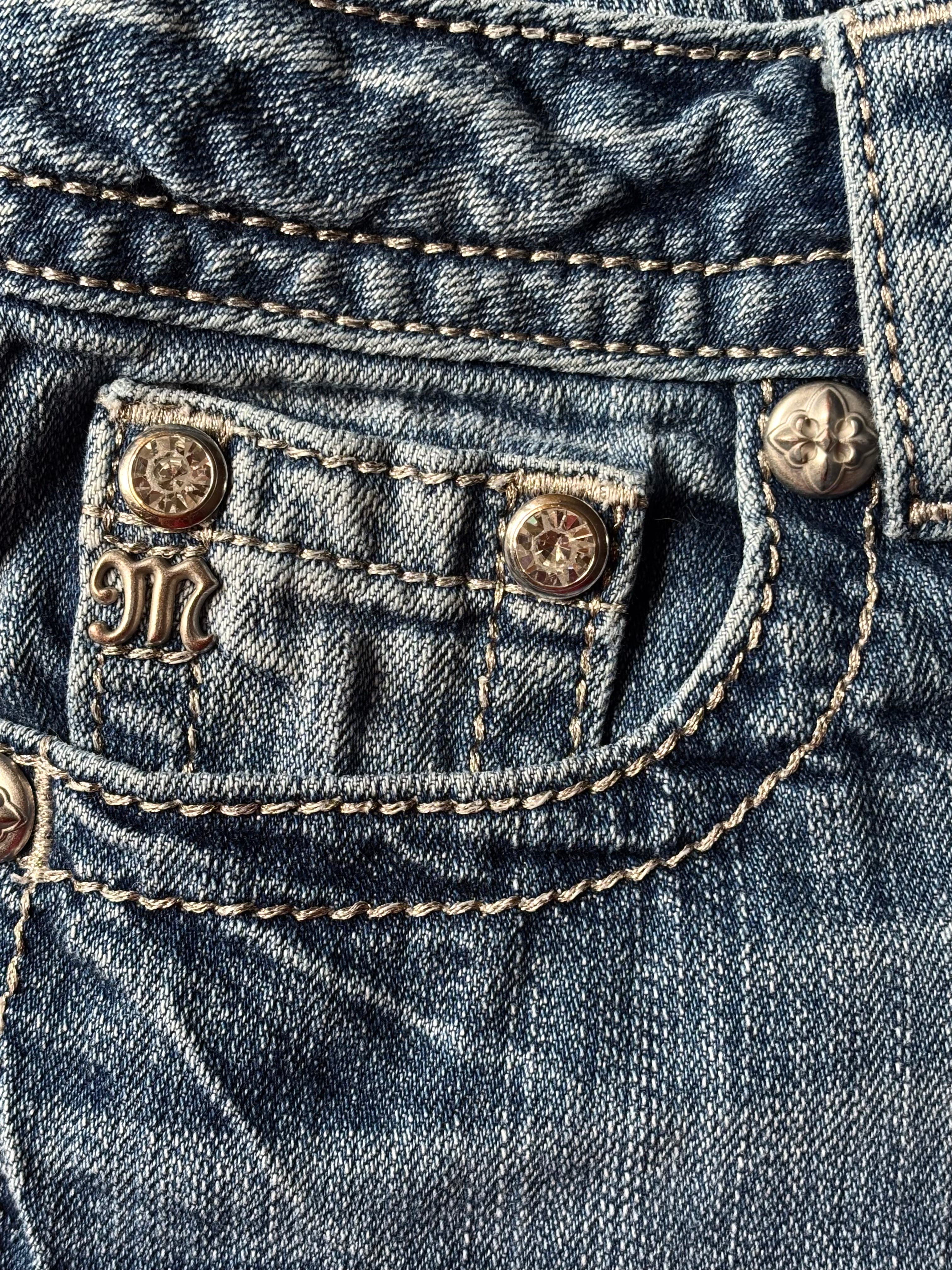 Miss Me Y2K Washed Denim Mini Shorts