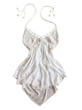 Crochet & Ruffle Halter Top