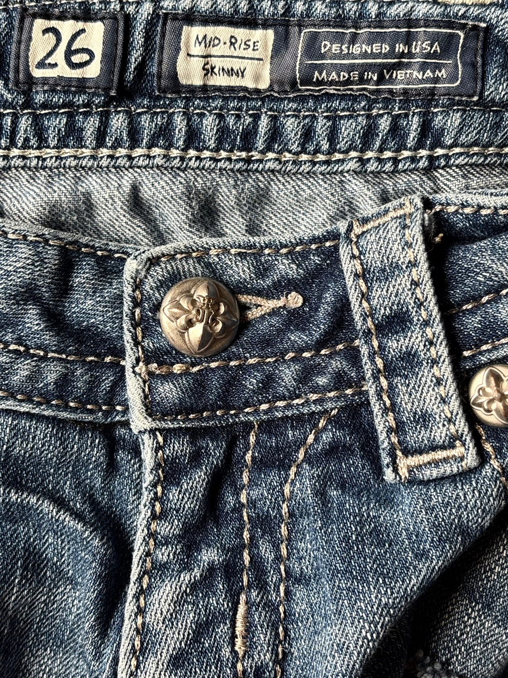 Miss Me Y2K Washed Denim Mini Shorts