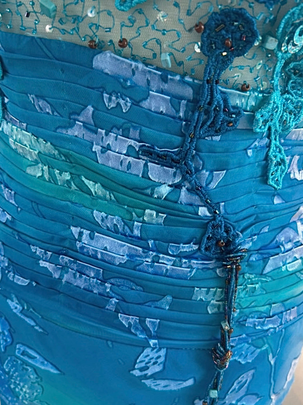 PRE-ORDER Floral Ocean Vintage Beaded Dress