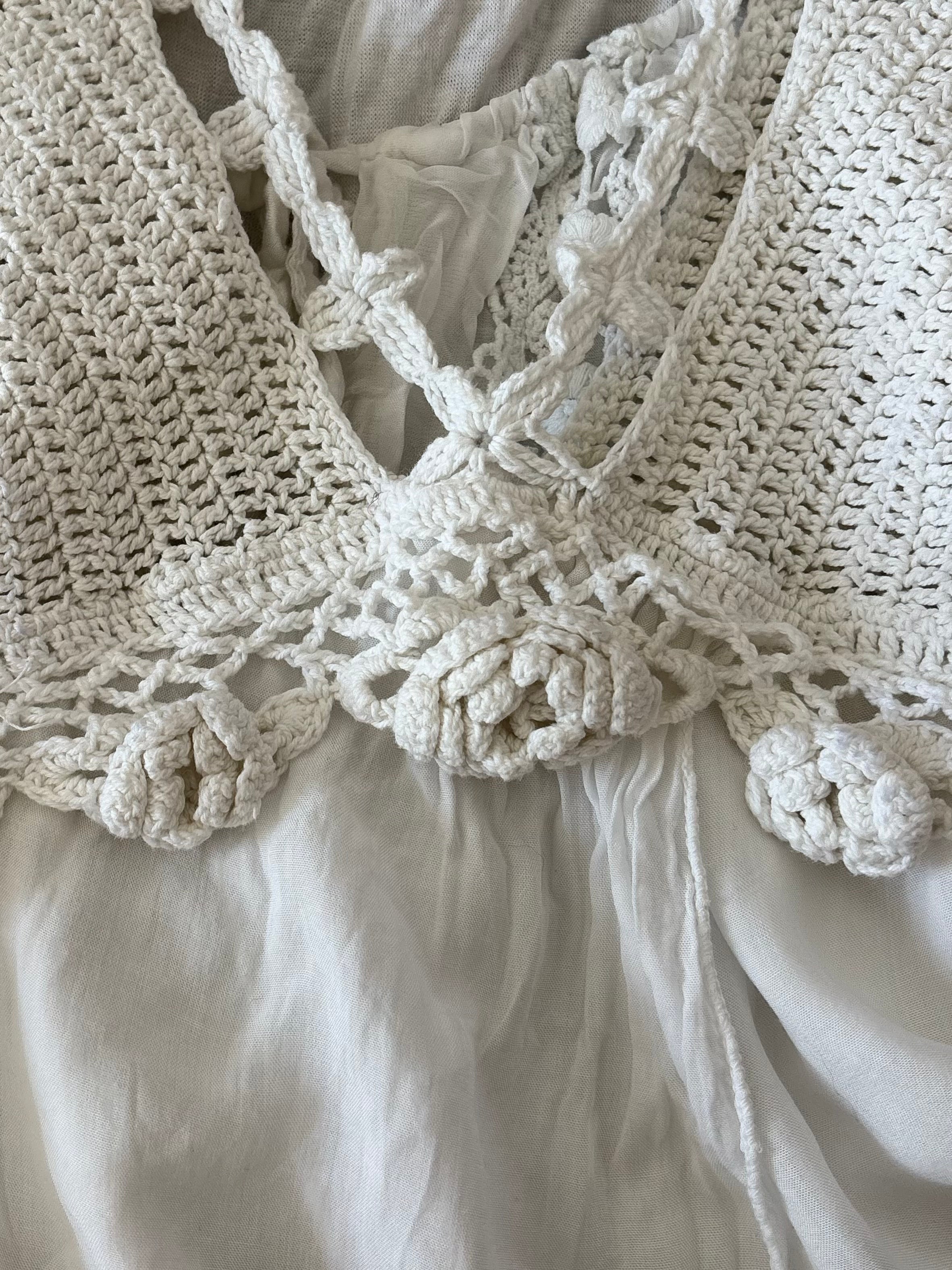 Crochet & Ruffle Halter Top
