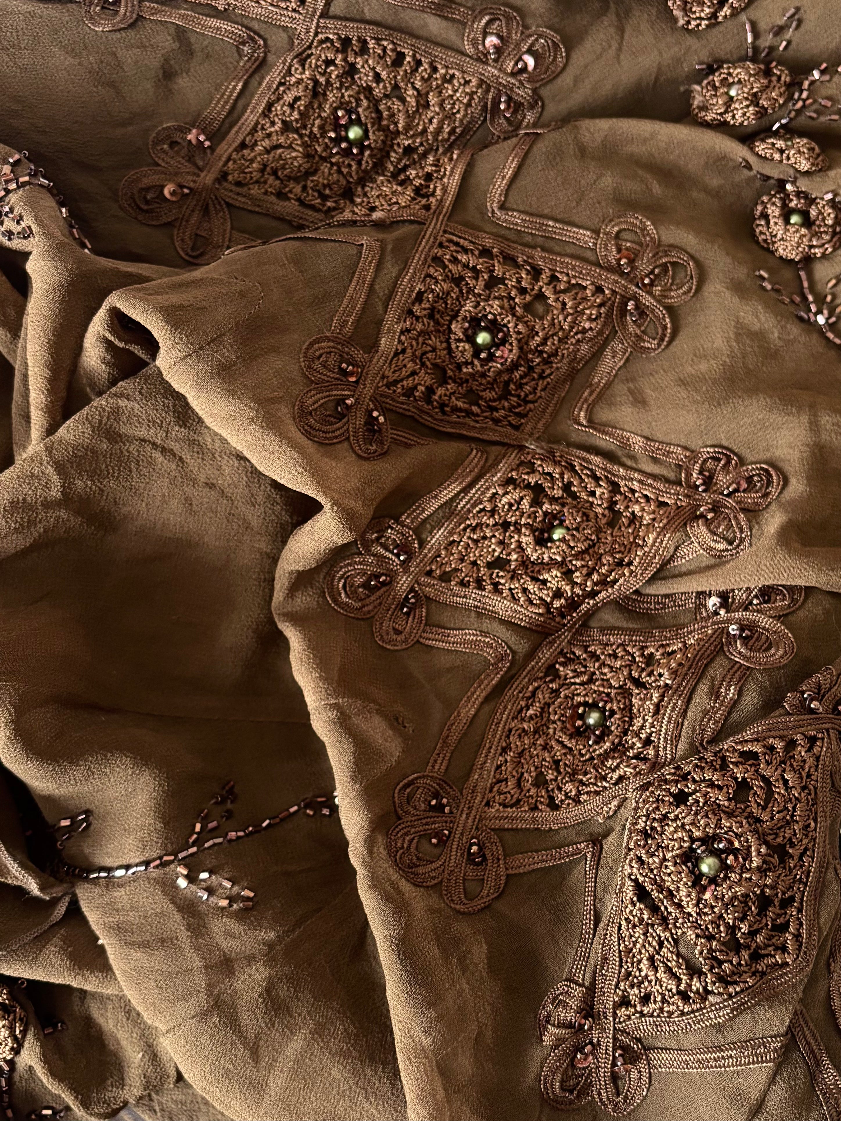 Silk Earthy Fairy Vintage Midi Dress
