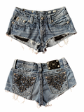 Miss Me Y2K Washed Denim Mini Shorts