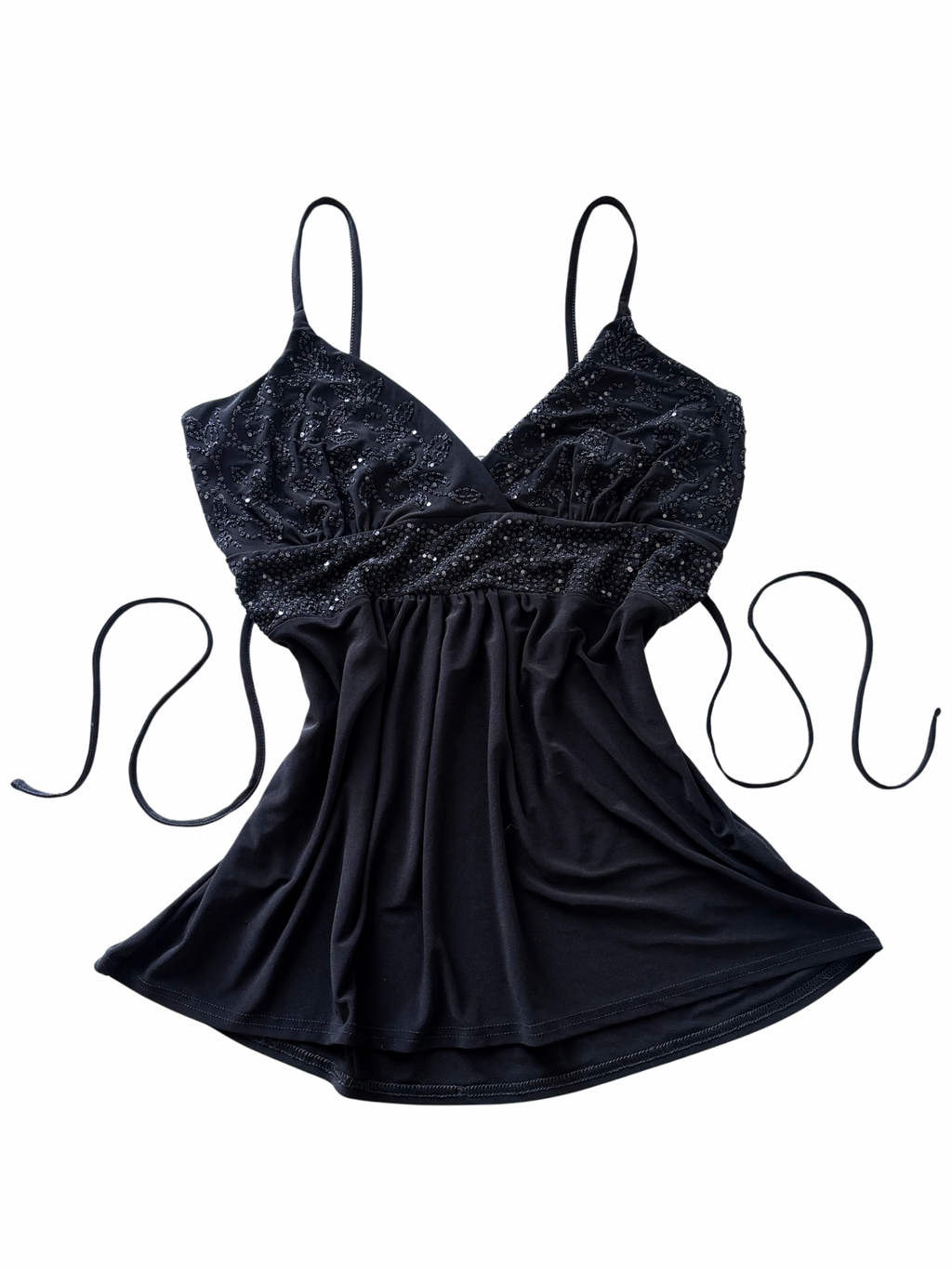 Y2K McBling Beaded & Sequin Cami Top