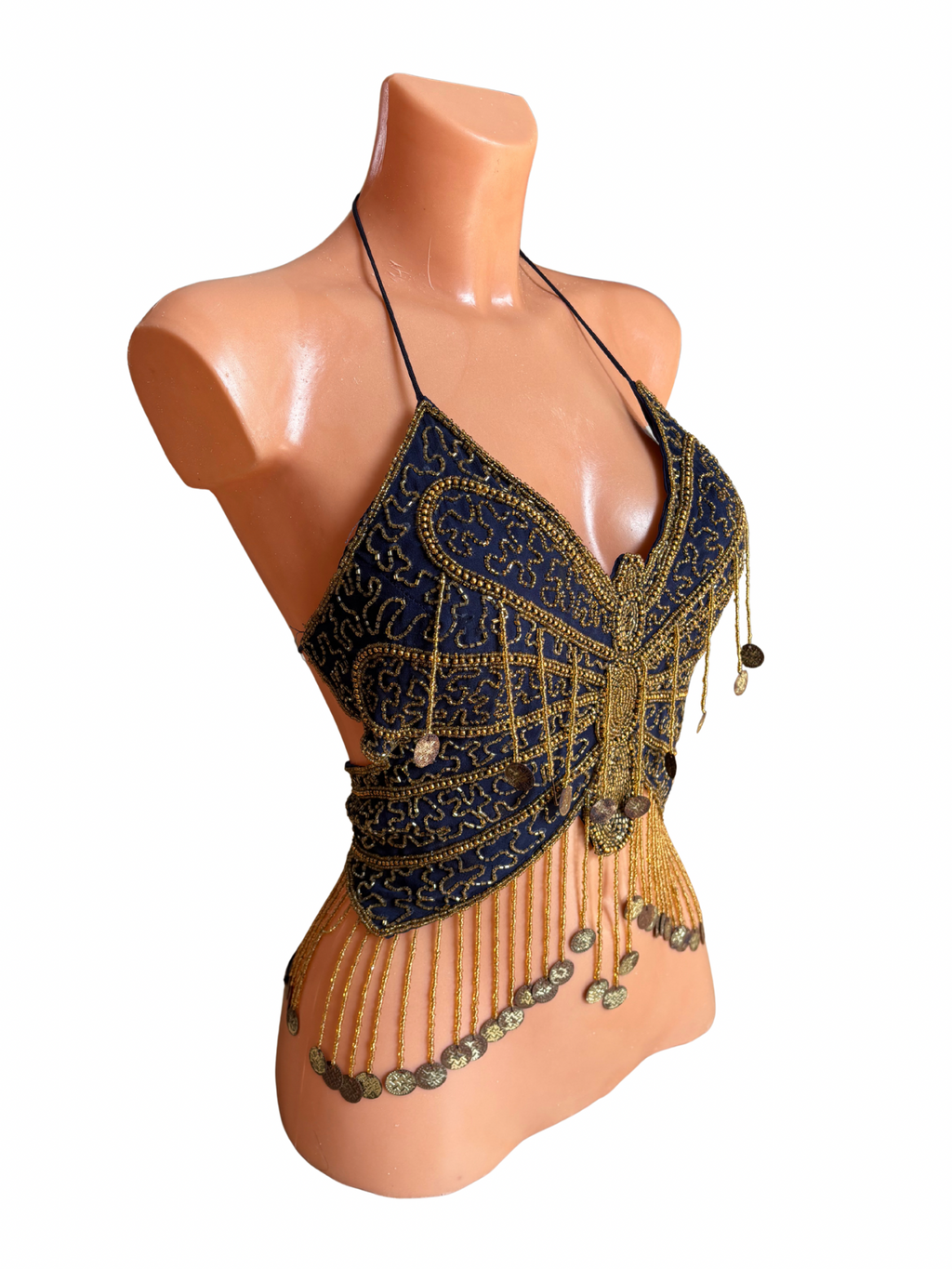 Beaded Butterfly Halter Top