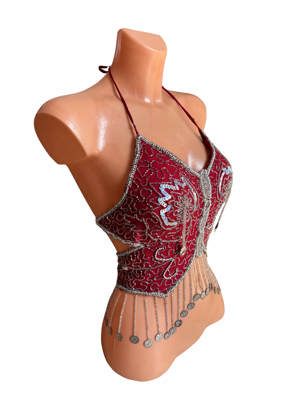 Beaded Butterfly Halter Top