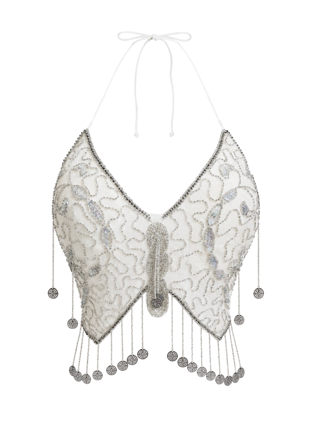 Beaded Butterfly Halter Top