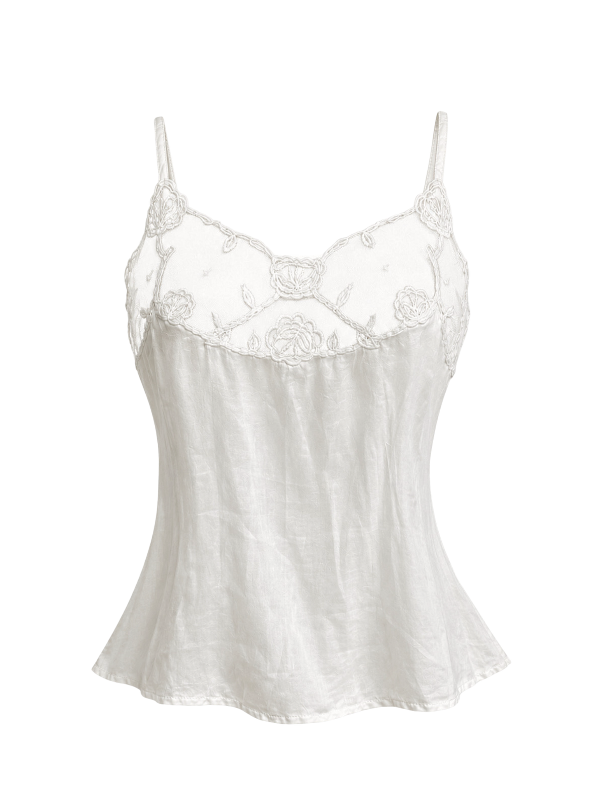 Silk Beaded Lace Cami Top