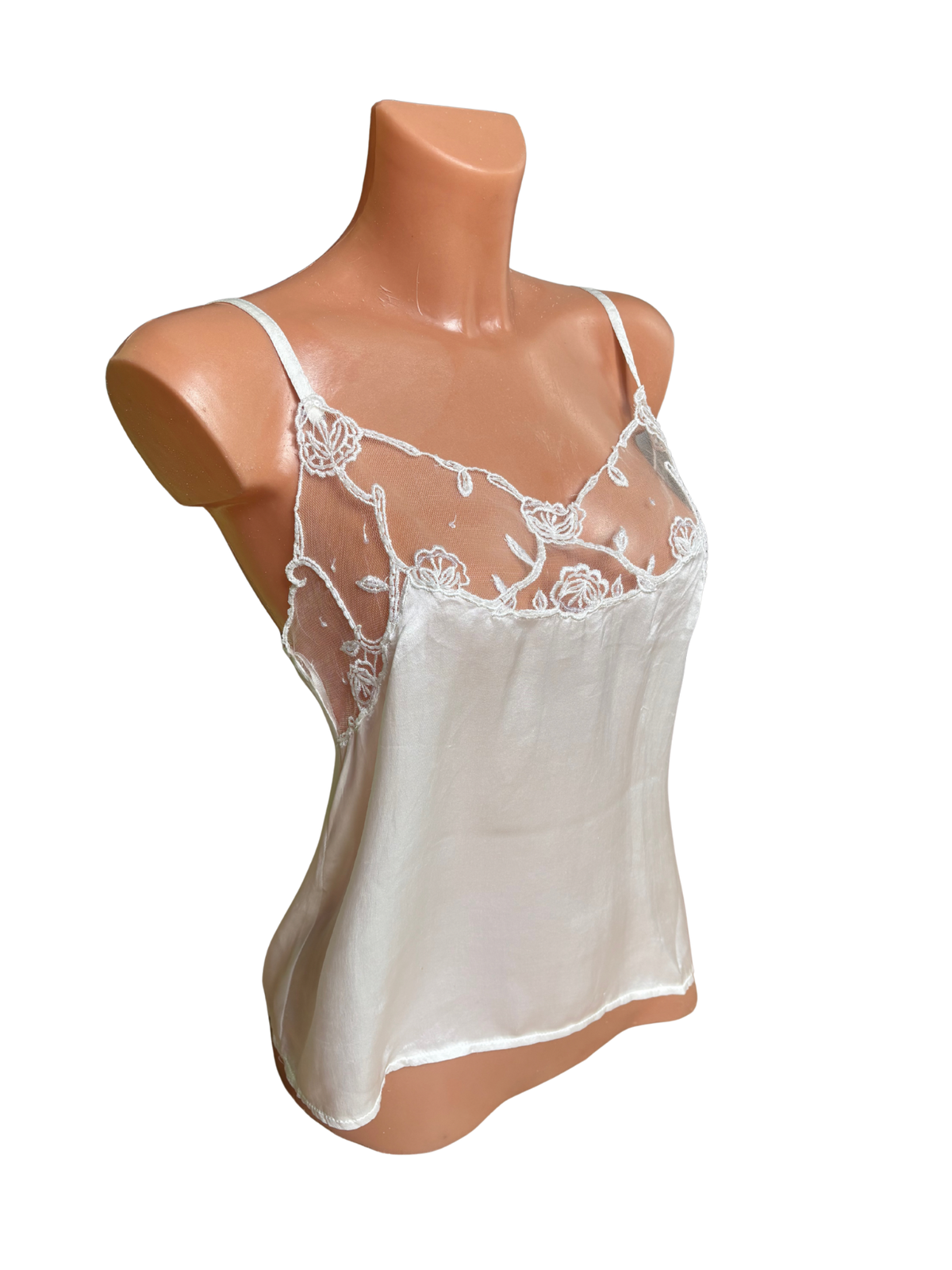 Silk Beaded Lace Cami Top