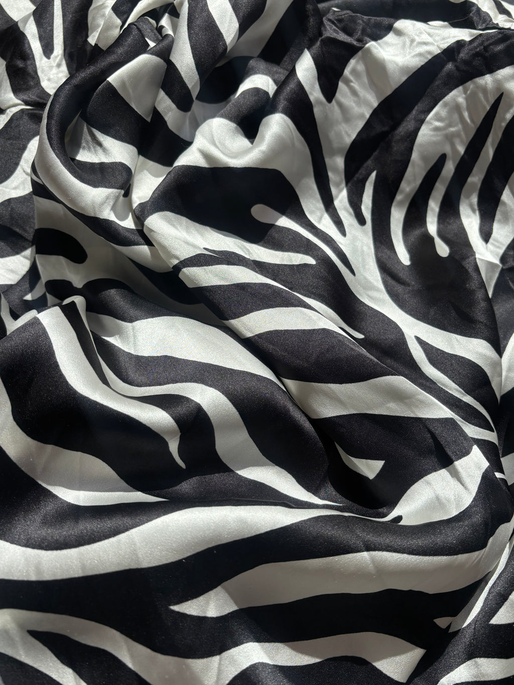 Silk Zebra Print Long Kimono Robe
