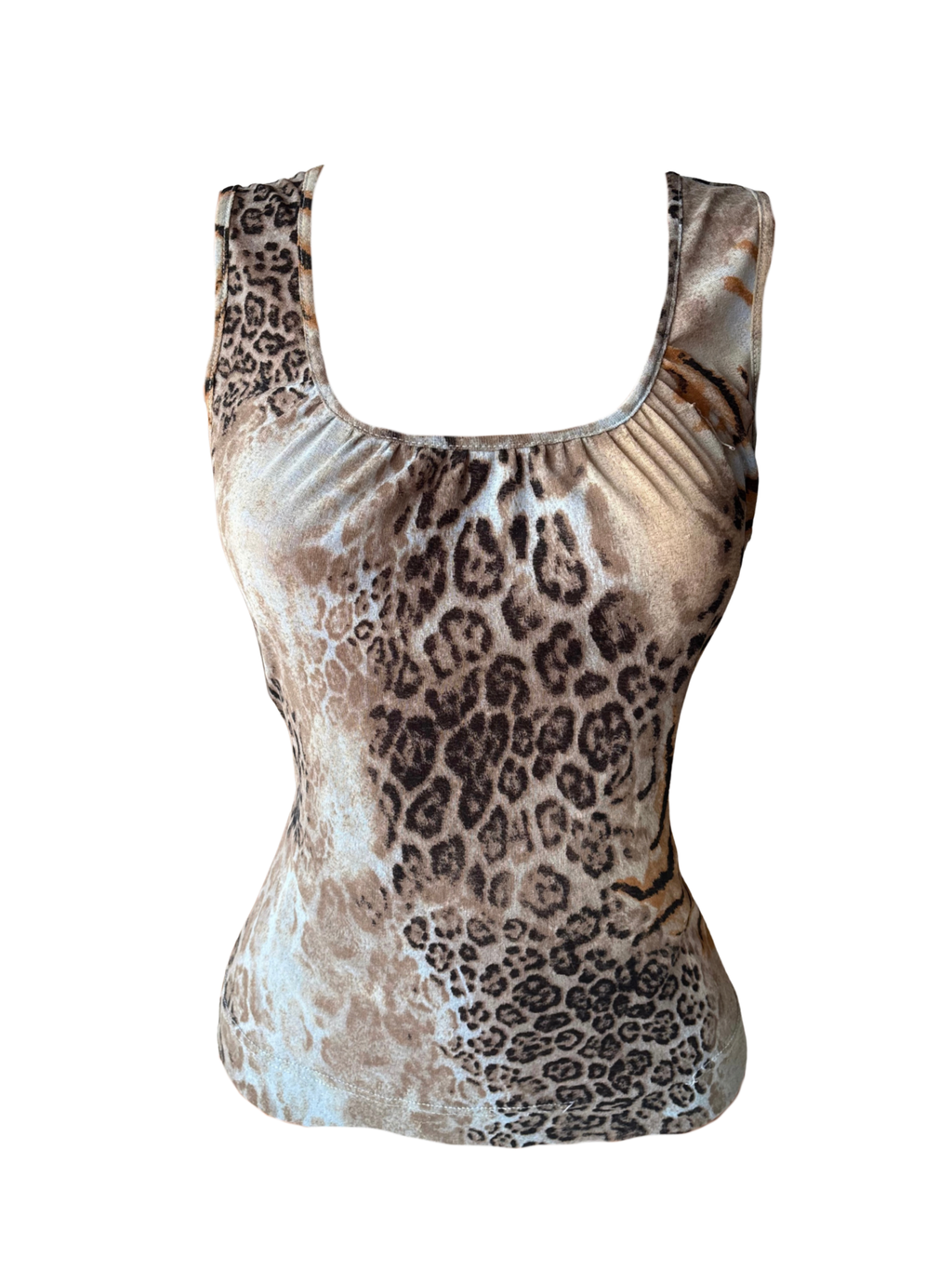 Animal Print Mesh Tank Top