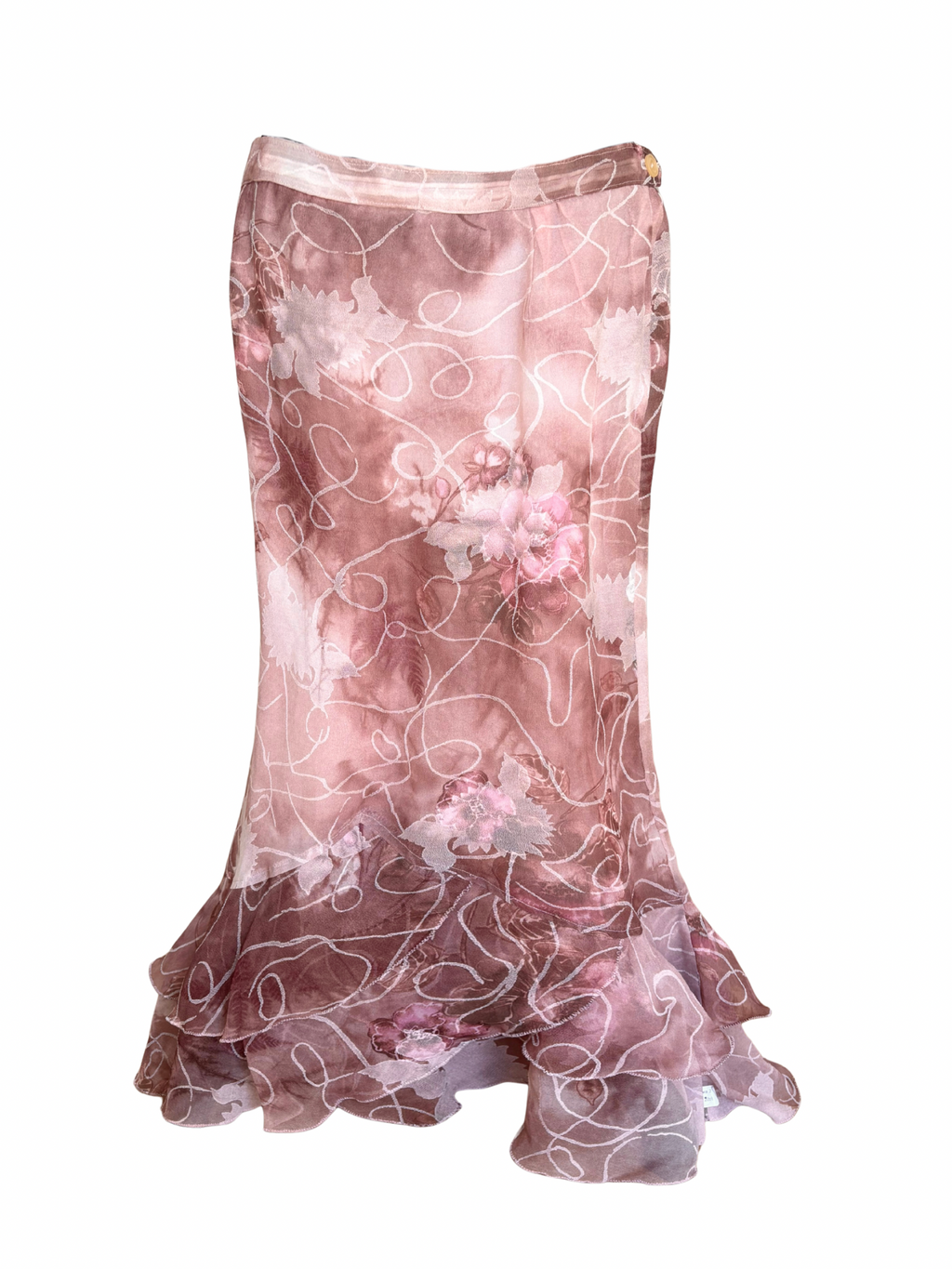 Ruffle Floral Fairy Maxi Skirt