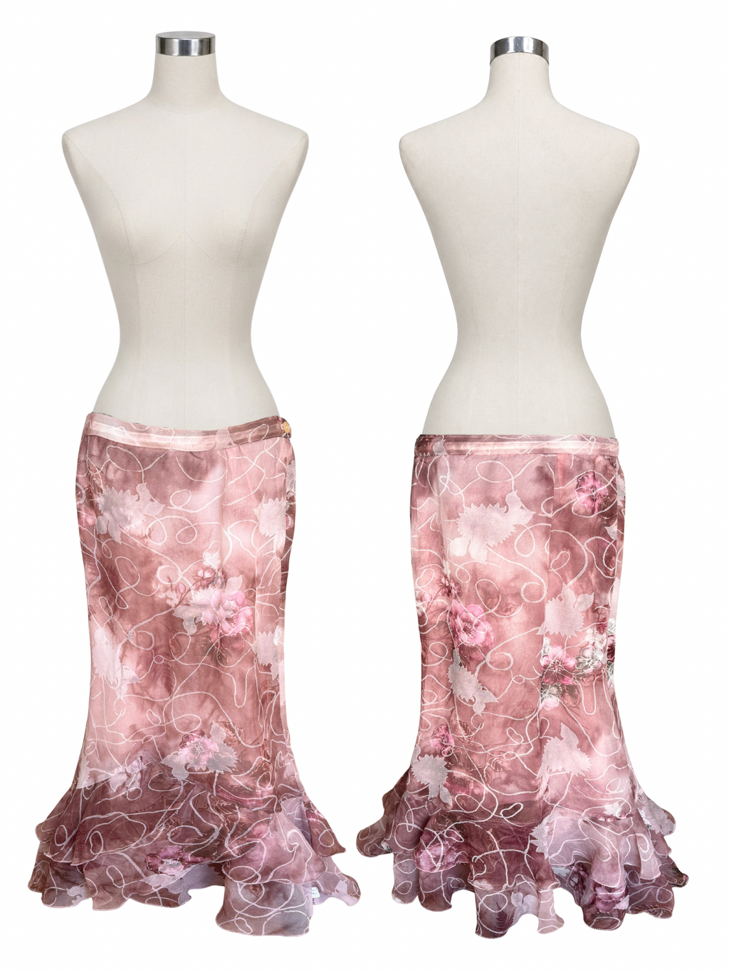 Ruffle Floral Fairy Maxi Skirt