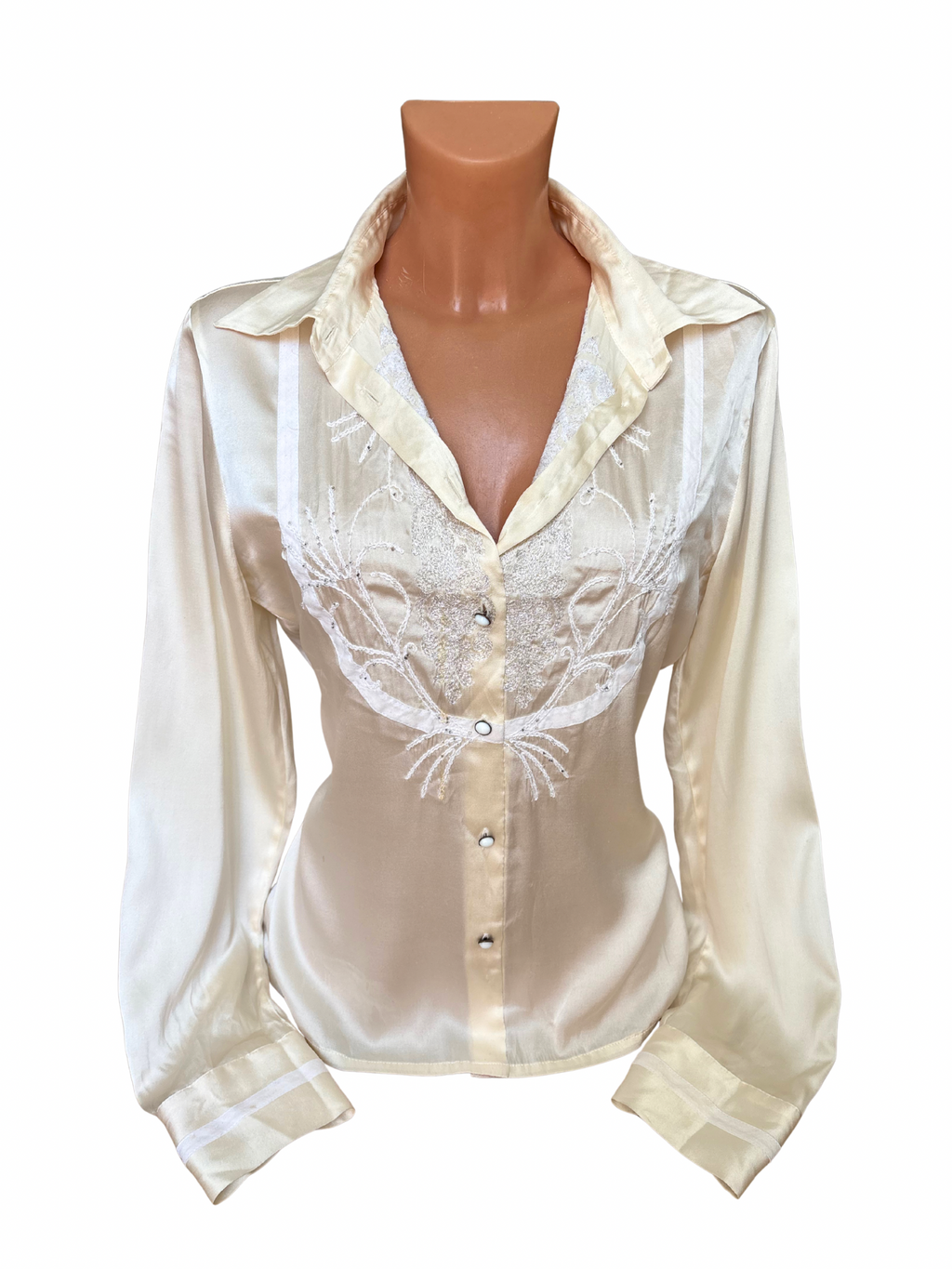 Archive Roberto Cavalli Silk Beaded Blouse