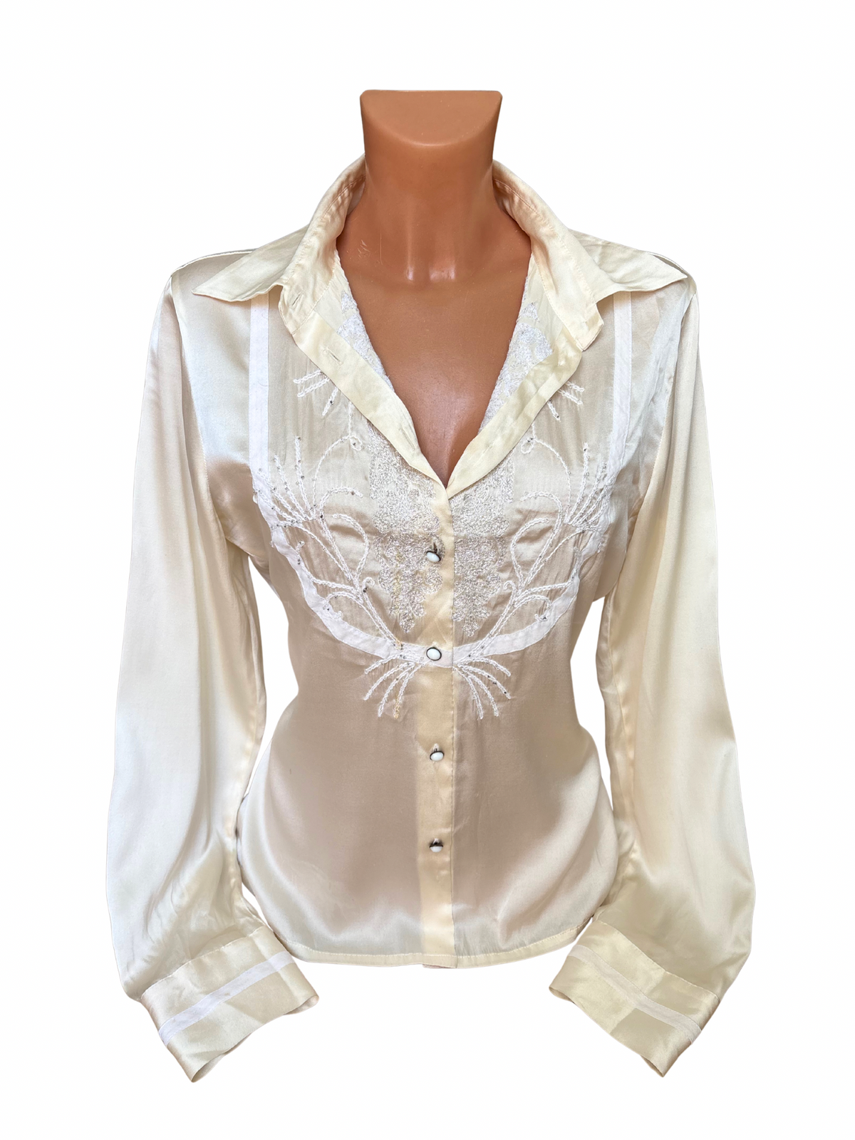 Archive Roberto Cavalli Silk Beaded Blouse