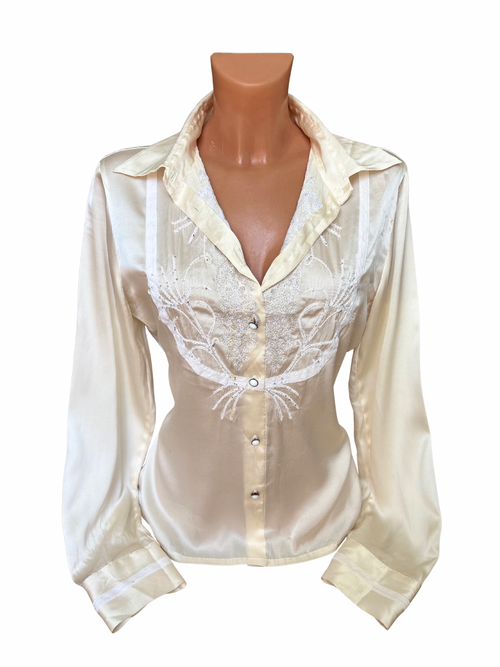 Archive Roberto Cavalli Silk Beaded Blouse