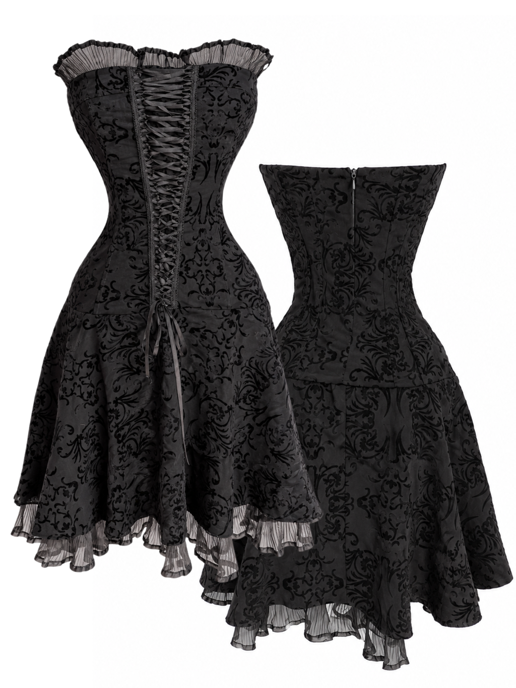 Gothic Corset Ruffle Dress
